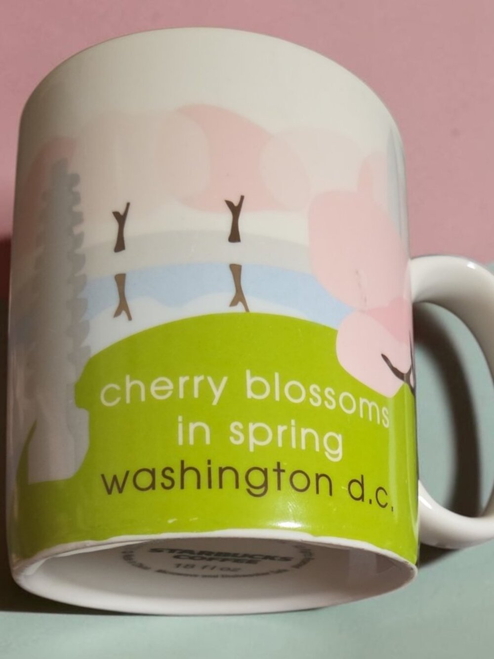 Starbucks Cherry Blossom Spring Washington DC 18 oz. Ceramic Coffee Mug 2007